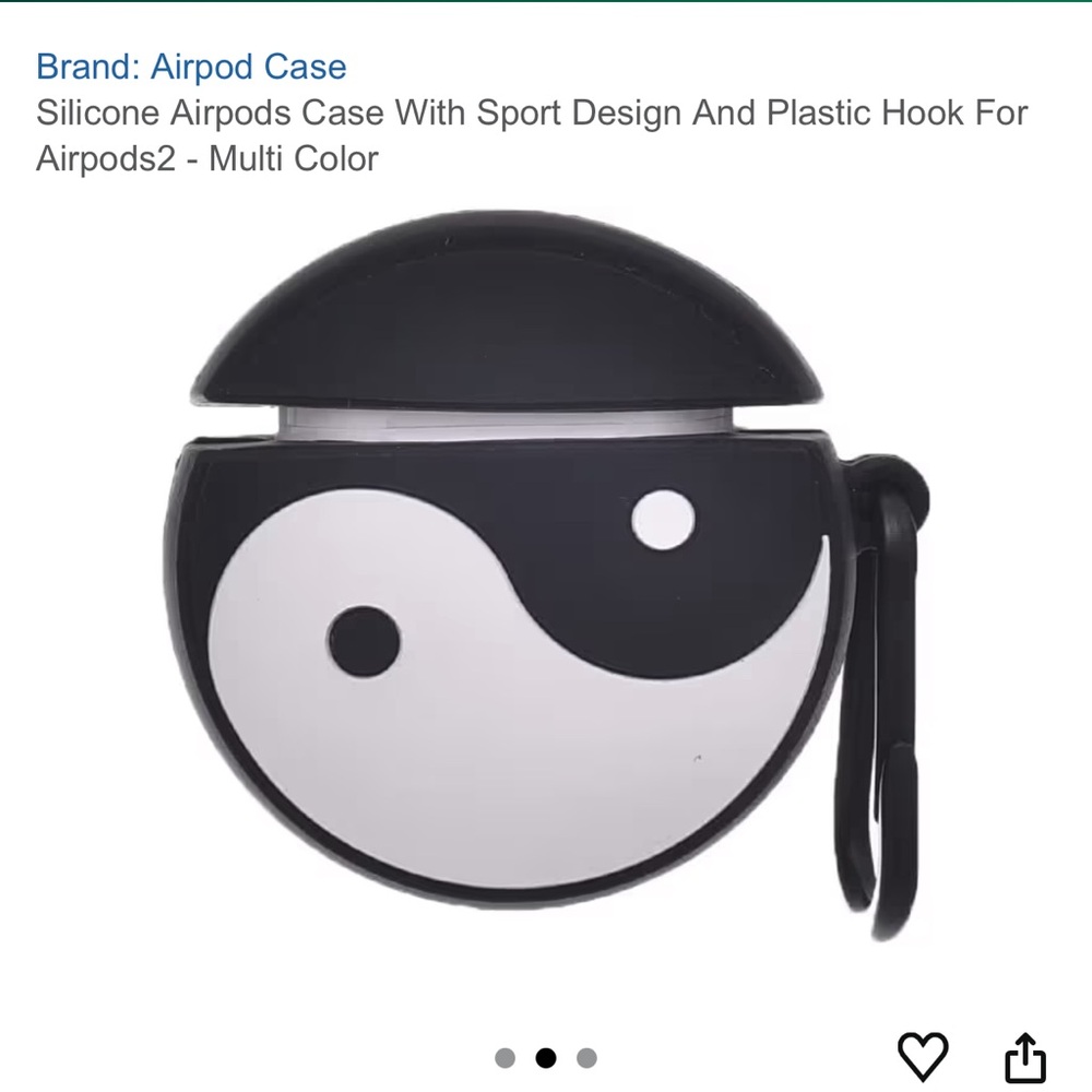 Yin Yang AirPods Case with Metal Hook